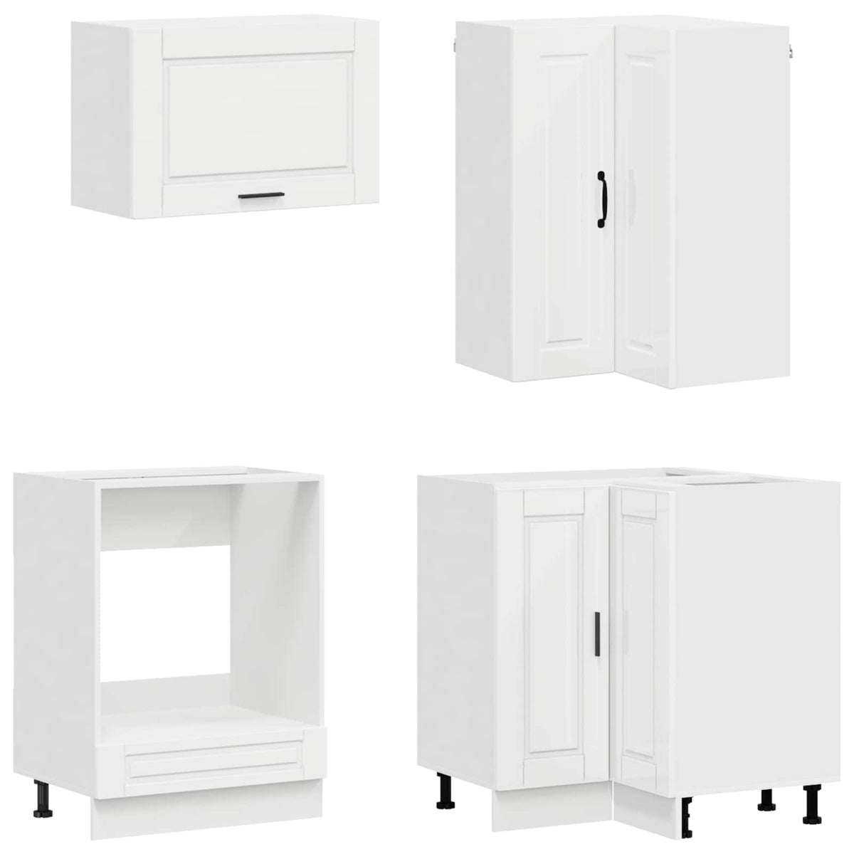 vidaXL Kitchen Unit PORTO 8 pcs High Gloss White Engineered Wood 4