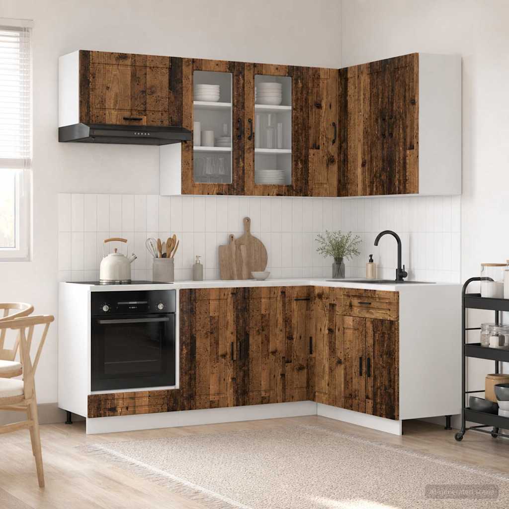 Kitchen Unit PORTO 8 pcs Engineered Wood Old wood 80 cm