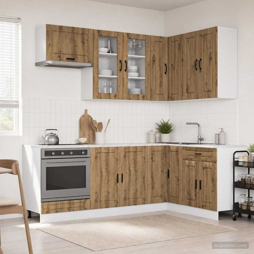 vidaXL Kitchen Unit PORTO 8 pcs Artisan Oak Engineered Wood