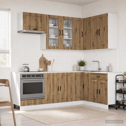 vidaXL Kitchen Unit PORTO 8 pcs Artisan Oak Engineered Wood 1