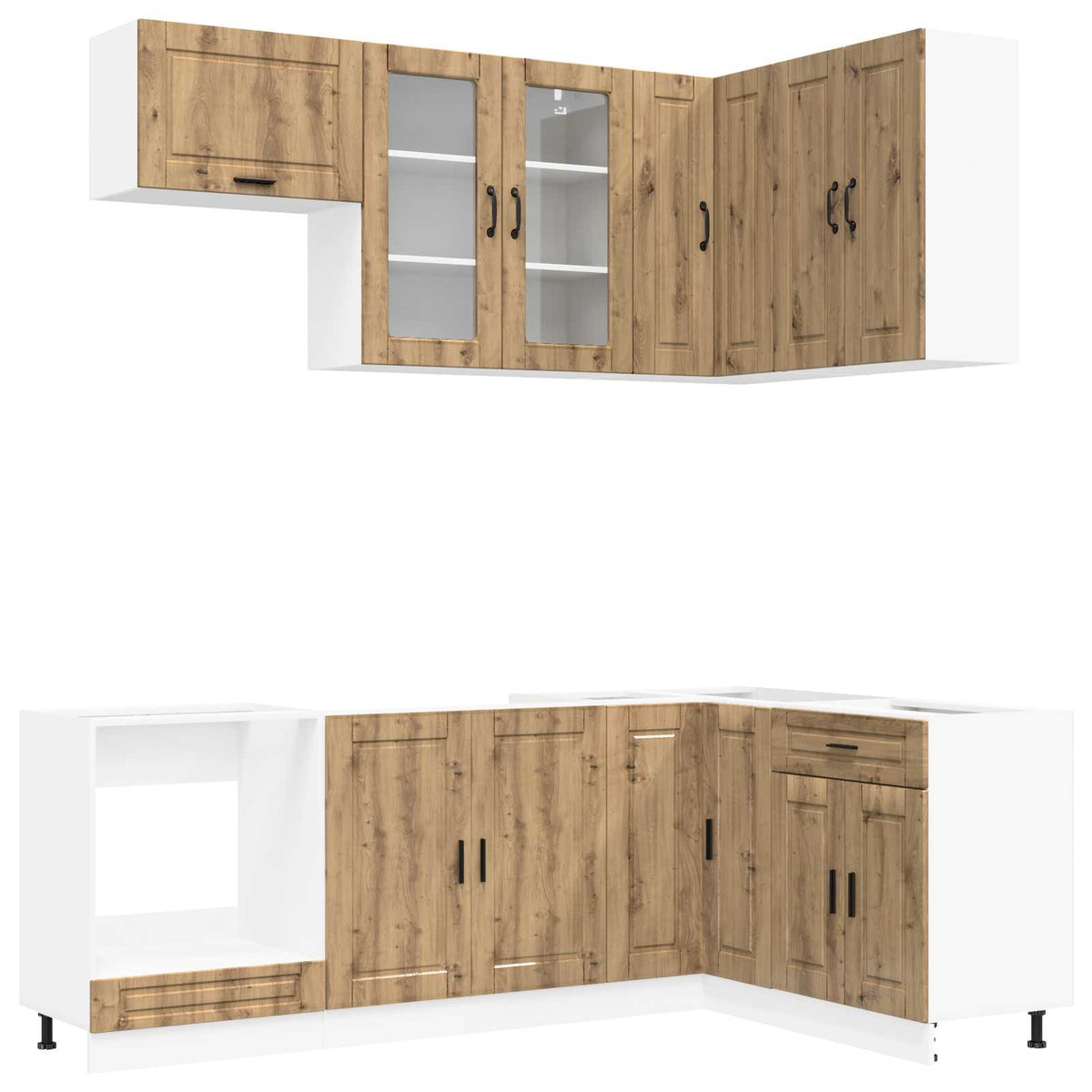 vidaXL Kitchen Unit PORTO 8 pcs Artisan Oak Engineered Wood 2