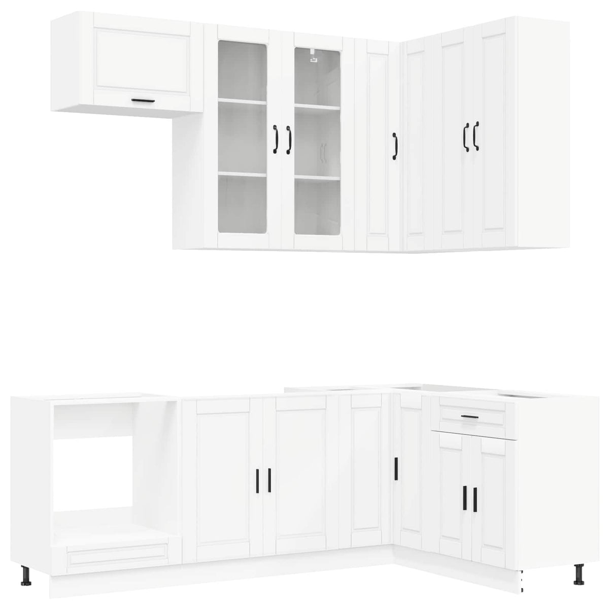 vidaXL Kitchen Unit PORTO 8 pcs White Engineered Wood 2