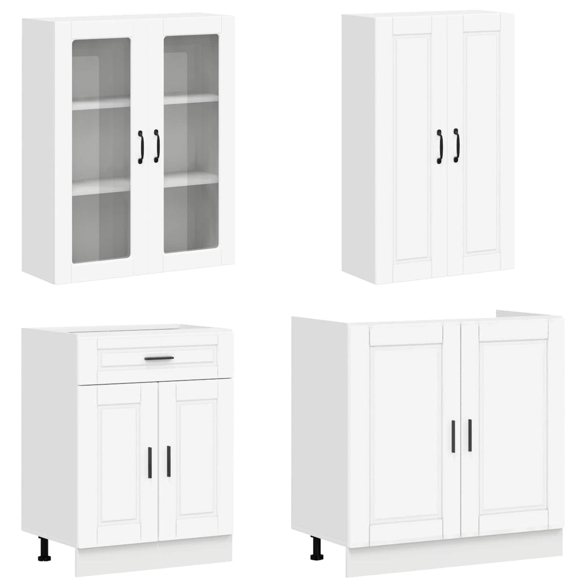 vidaXL Kitchen Unit PORTO 8 pcs White Engineered Wood 3