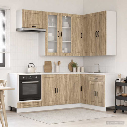 Kitchen Unit PORTO 8 pcs Engineered Wood Sonoma oak 100 cm