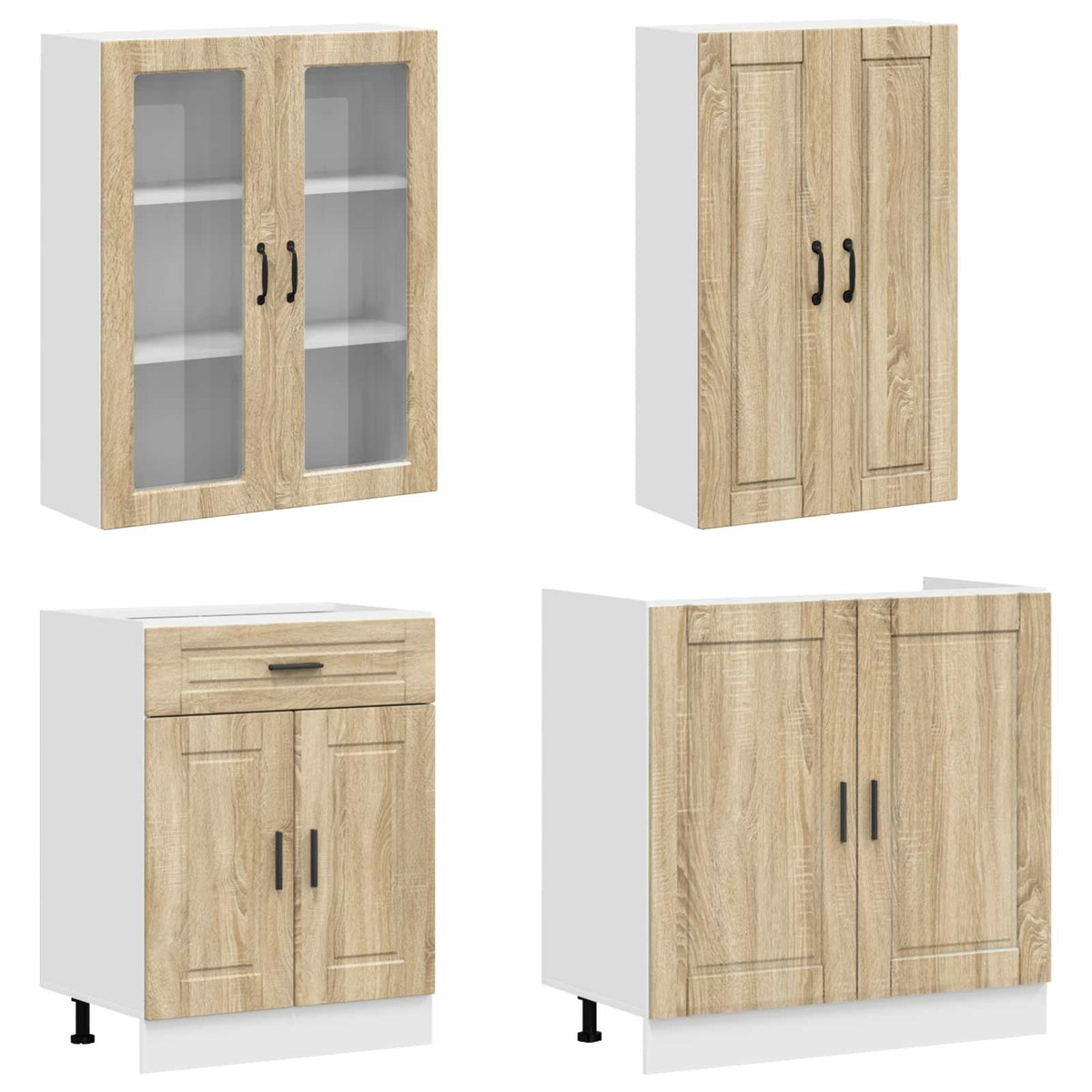 vidaXL Kitchen Unit PORTO 8 pcs Sonoma Oak Engineered Wood 3