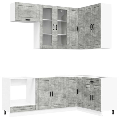 vidaXL Kitchen Unit PORTO 8 pcs Concrete Grey Engineered Wood 2