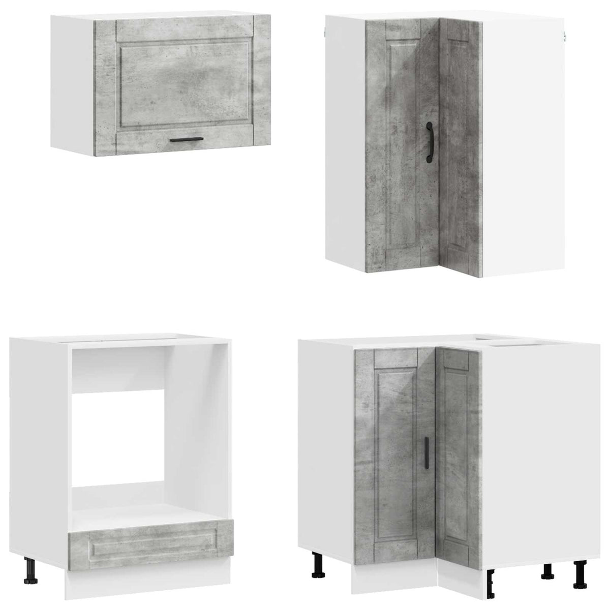 vidaXL Kitchen Unit PORTO 8 pcs Concrete Grey Engineered Wood 4