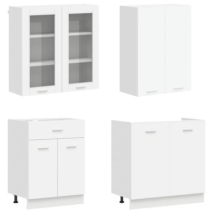 vidaXL Kitchen Unit LYON 8 pcs White Engineered Wood 3