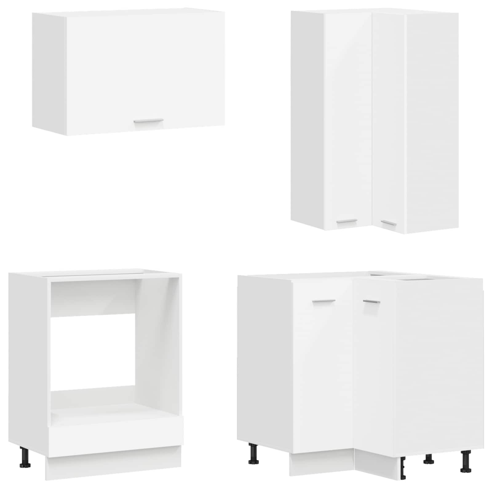 vidaXL Kitchen Unit LYON 8 pcs White Engineered Wood 4