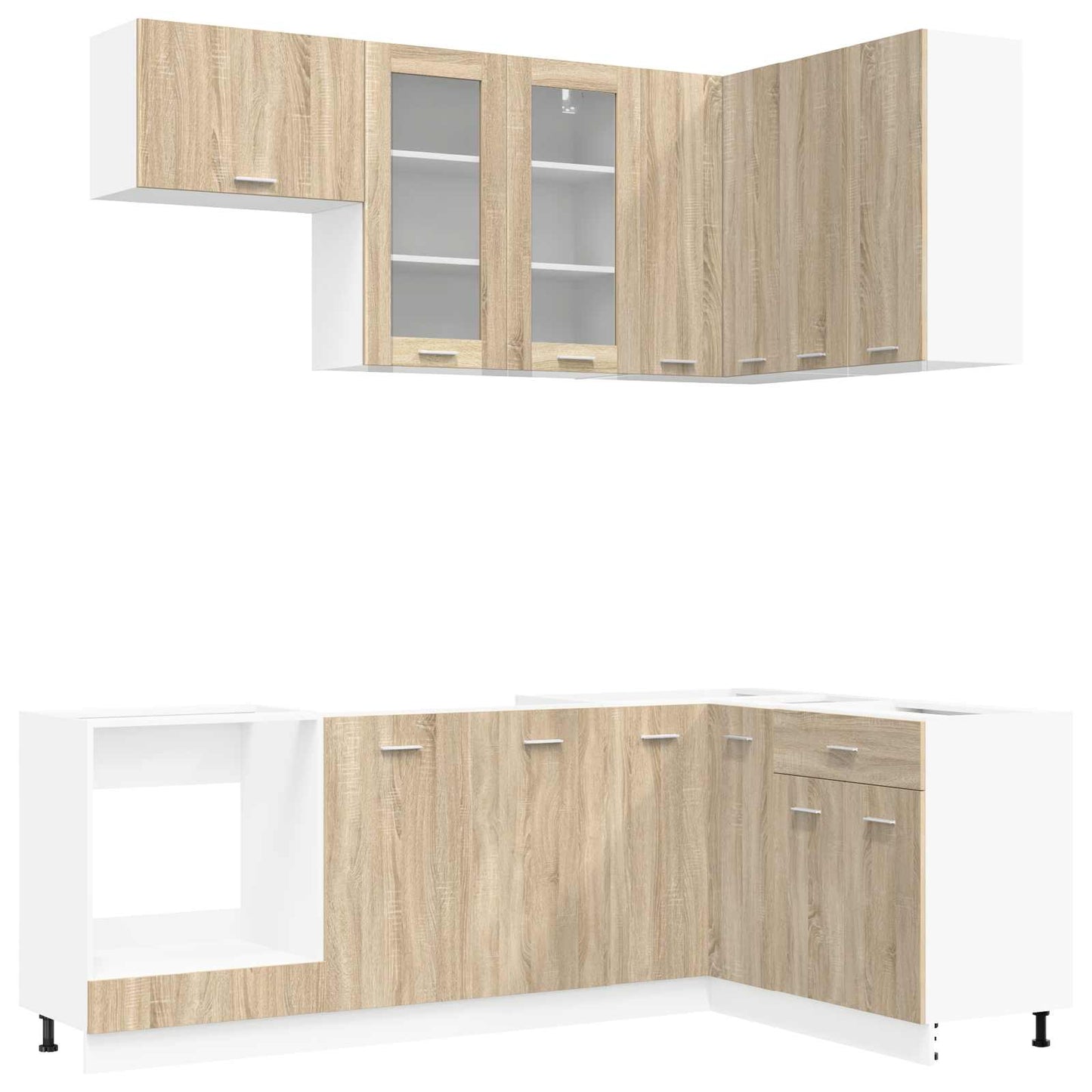 vidaXL Kitchen Unit LYON 8 pcs Sonoma Oak Engineered Wood 1