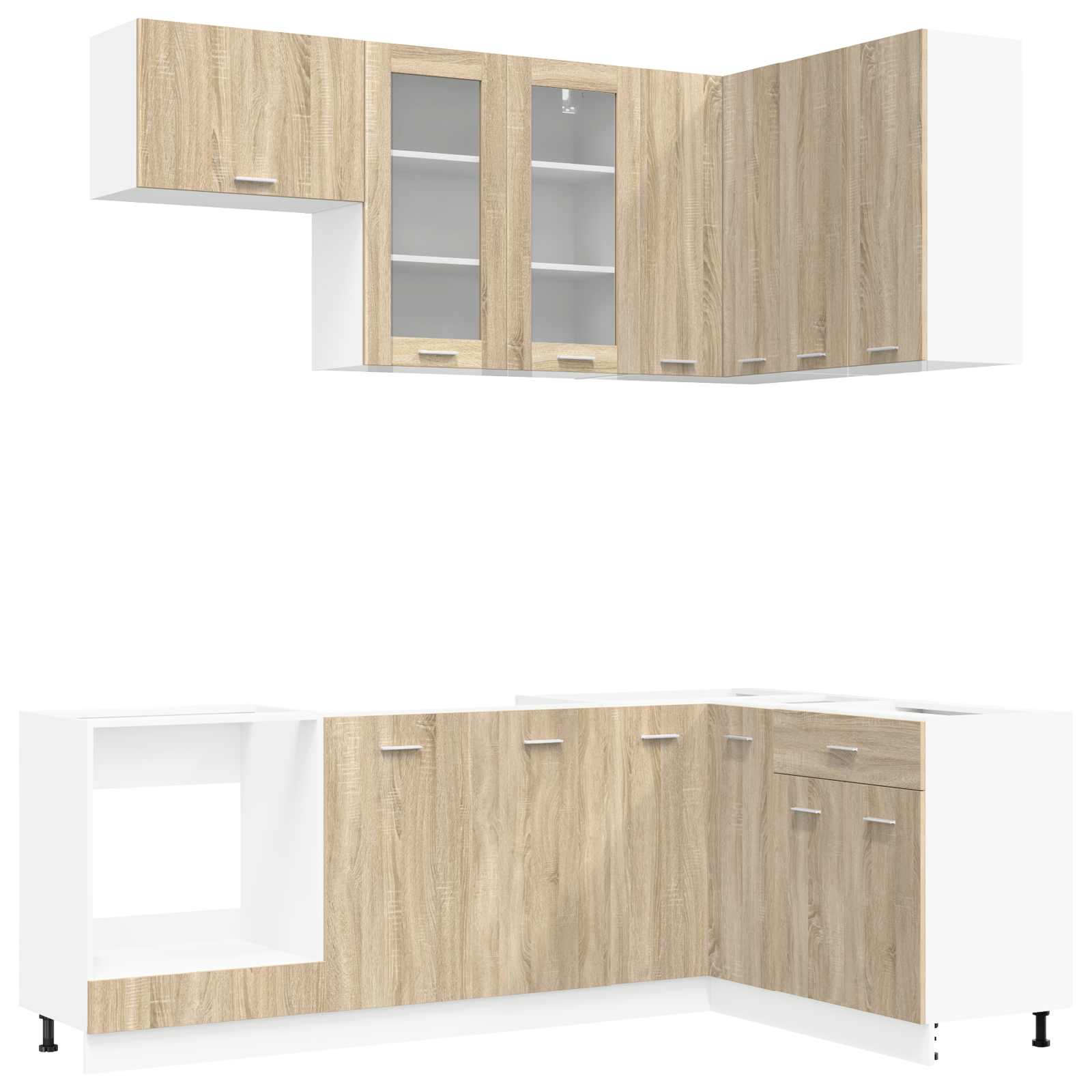vidaXL Kitchen Unit LYON 8 pcs Sonoma Oak Engineered Wood 1
