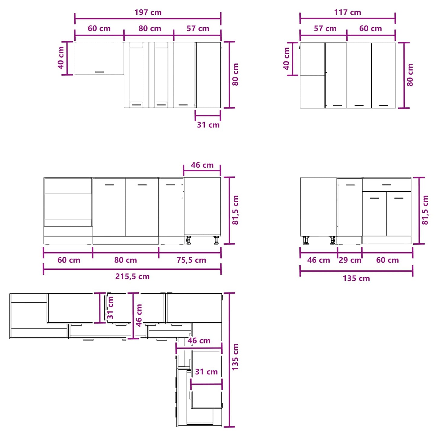 vidaXL Kitchen Unit LYON 8 pcs Sonoma Oak Engineered Wood 6