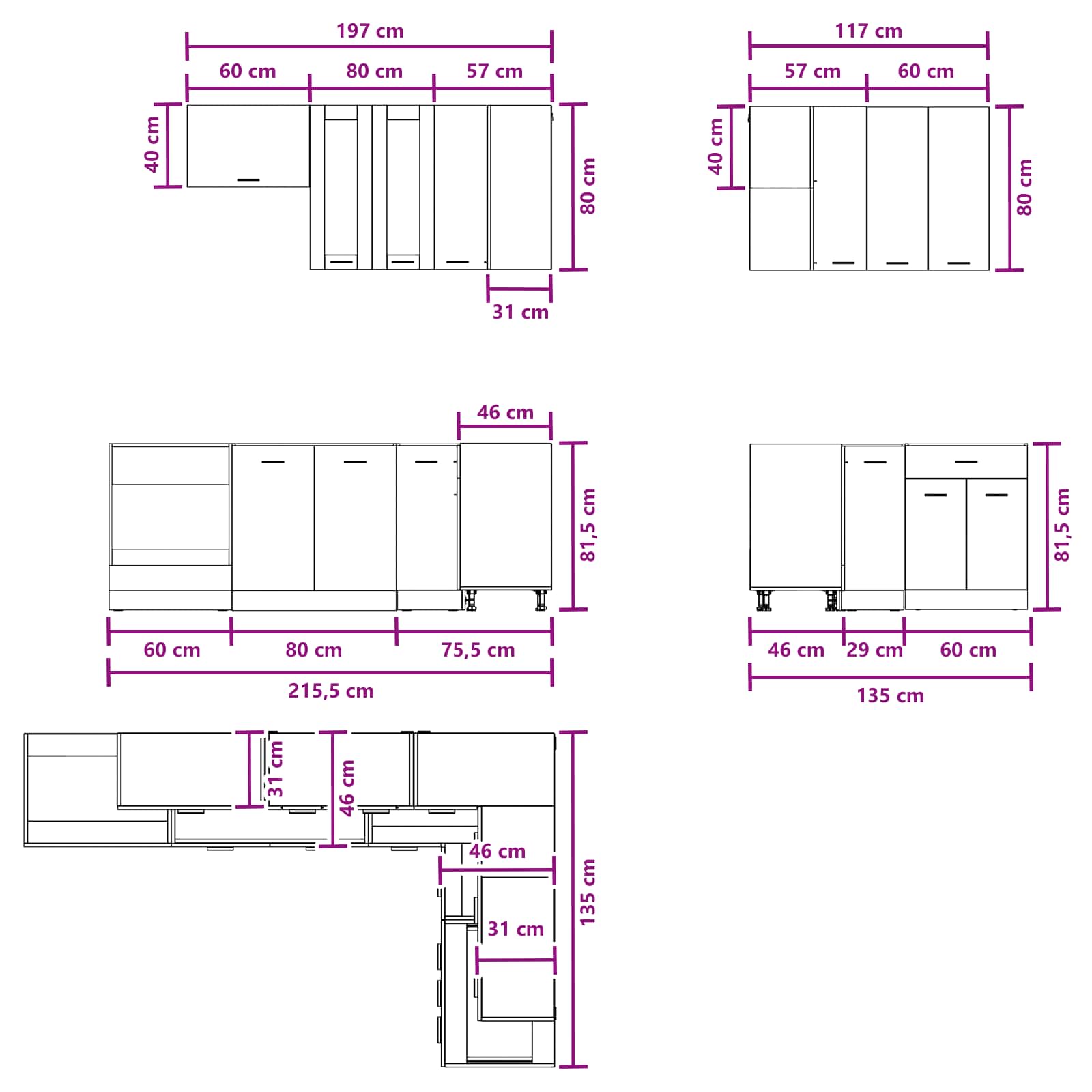 vidaXL Kitchen Unit LYON 8 pcs Sonoma Oak Engineered Wood 6