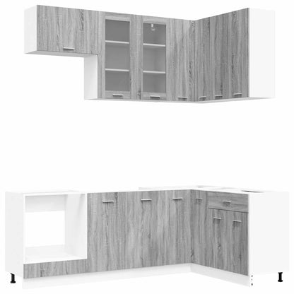vidaXL Kitchen Unit LYON 8 pcs Grey Sonoma Engineered Wood 2