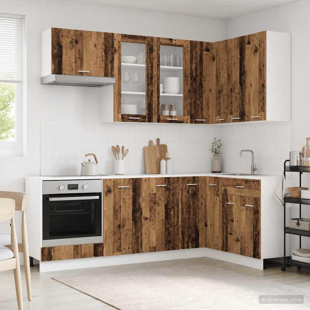 vidaXL Kitchen Unit LYON 8 pcs Old Wood Engineered Wood 1