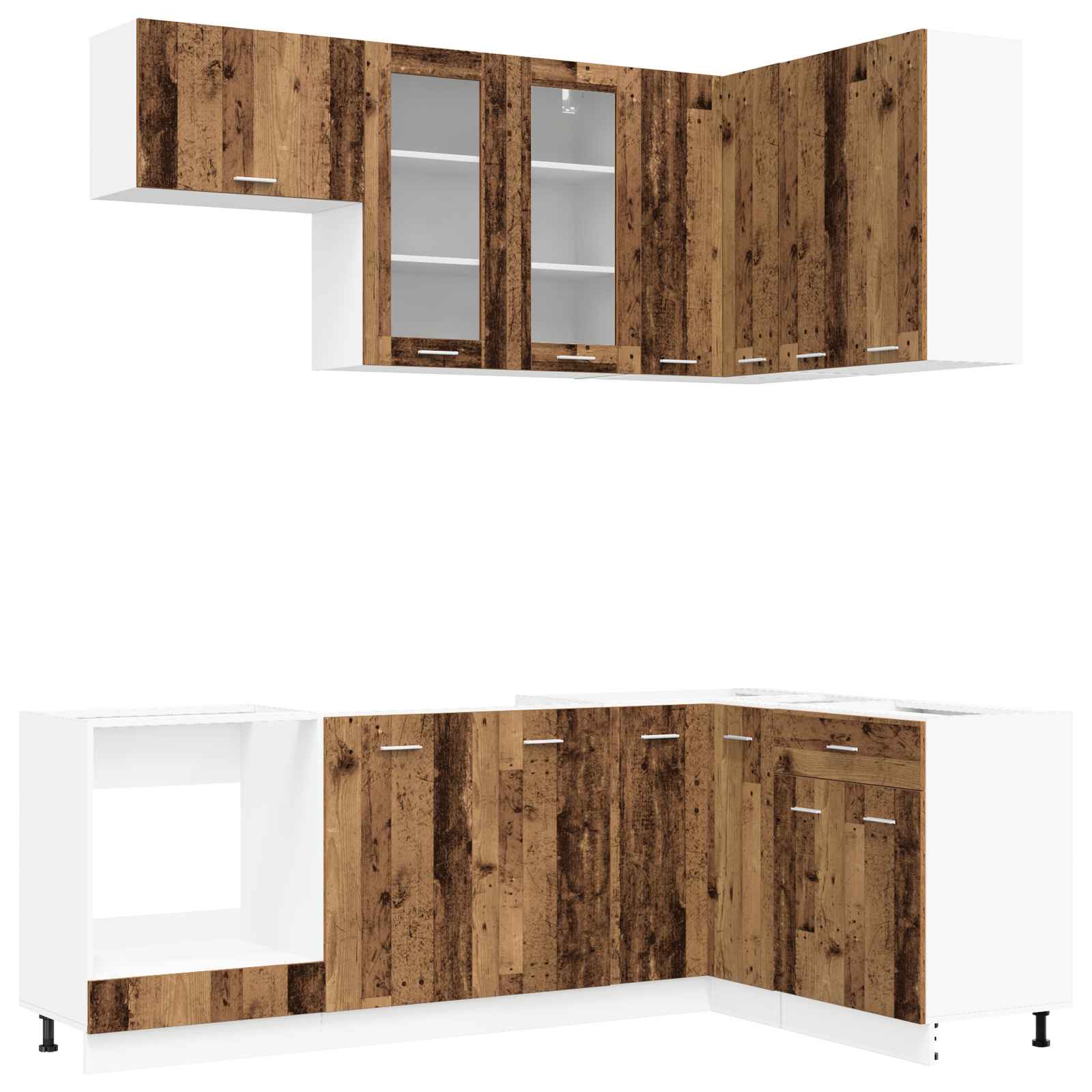 vidaXL Kitchen Unit LYON 8 pcs Old Wood Engineered Wood 2