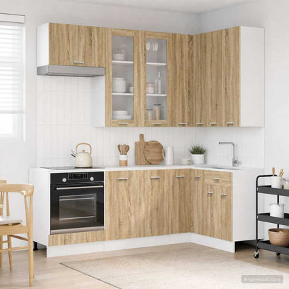 vidaXL Kitchen Unit LYON 8 pcs Sonoma Oak Engineered Wood 1