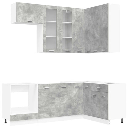 vidaXL Kitchen Unit LYON 8 pcs Concrete Grey Engineered Wood 2