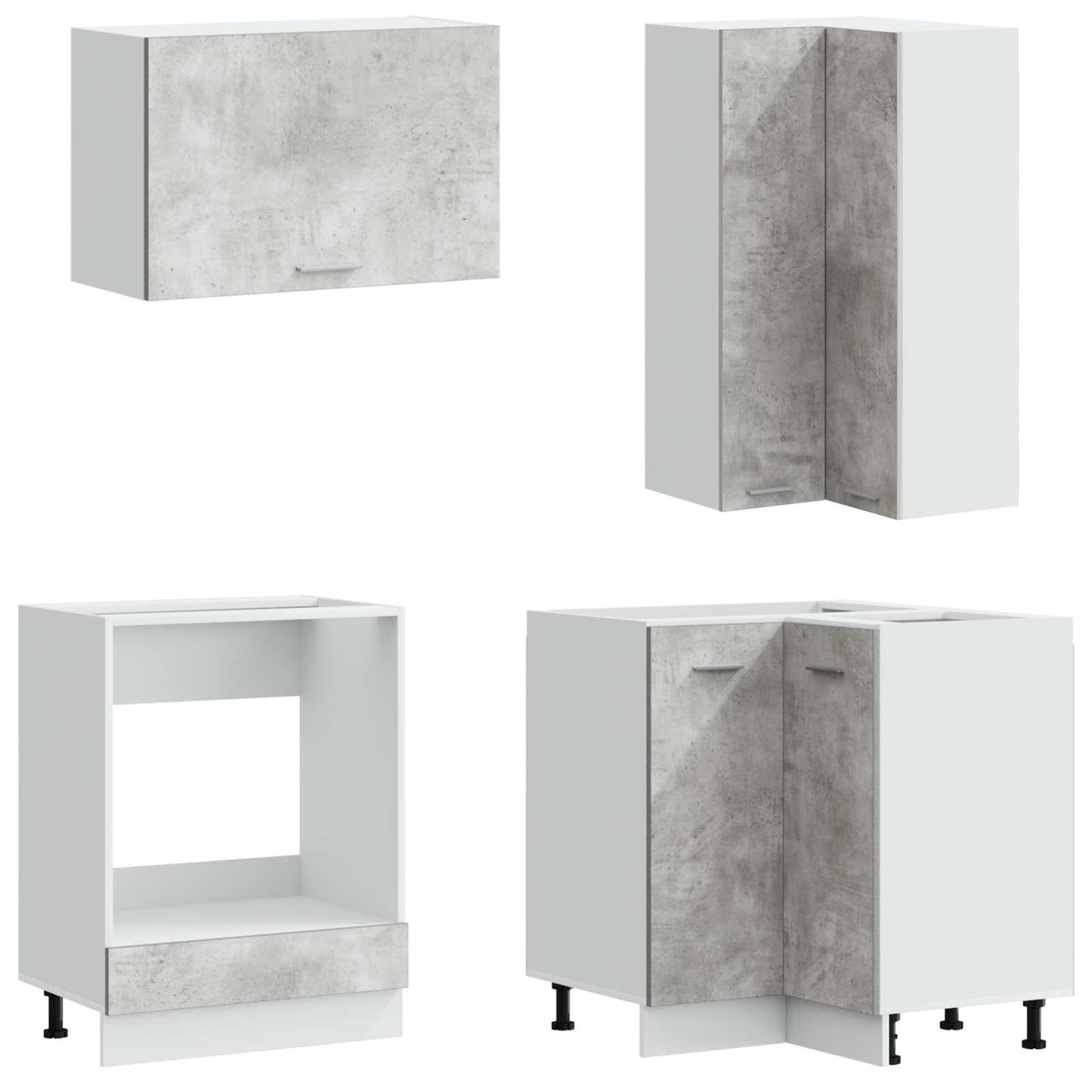 vidaXL Kitchen Unit LYON 8 pcs Concrete Grey Engineered Wood 4