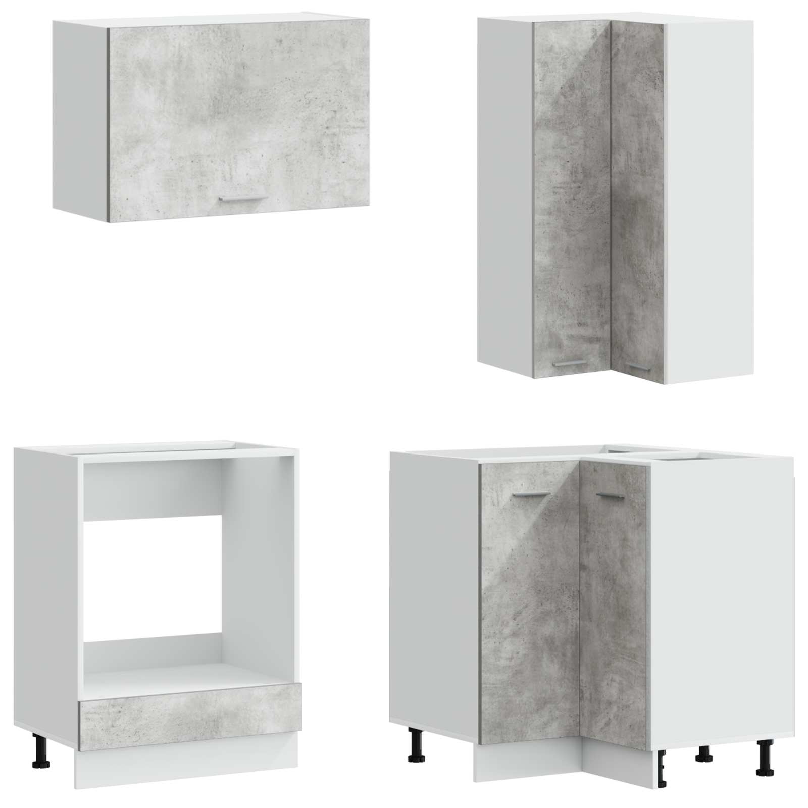 vidaXL Kitchen Unit LYON 8 pcs Concrete Grey Engineered Wood 4