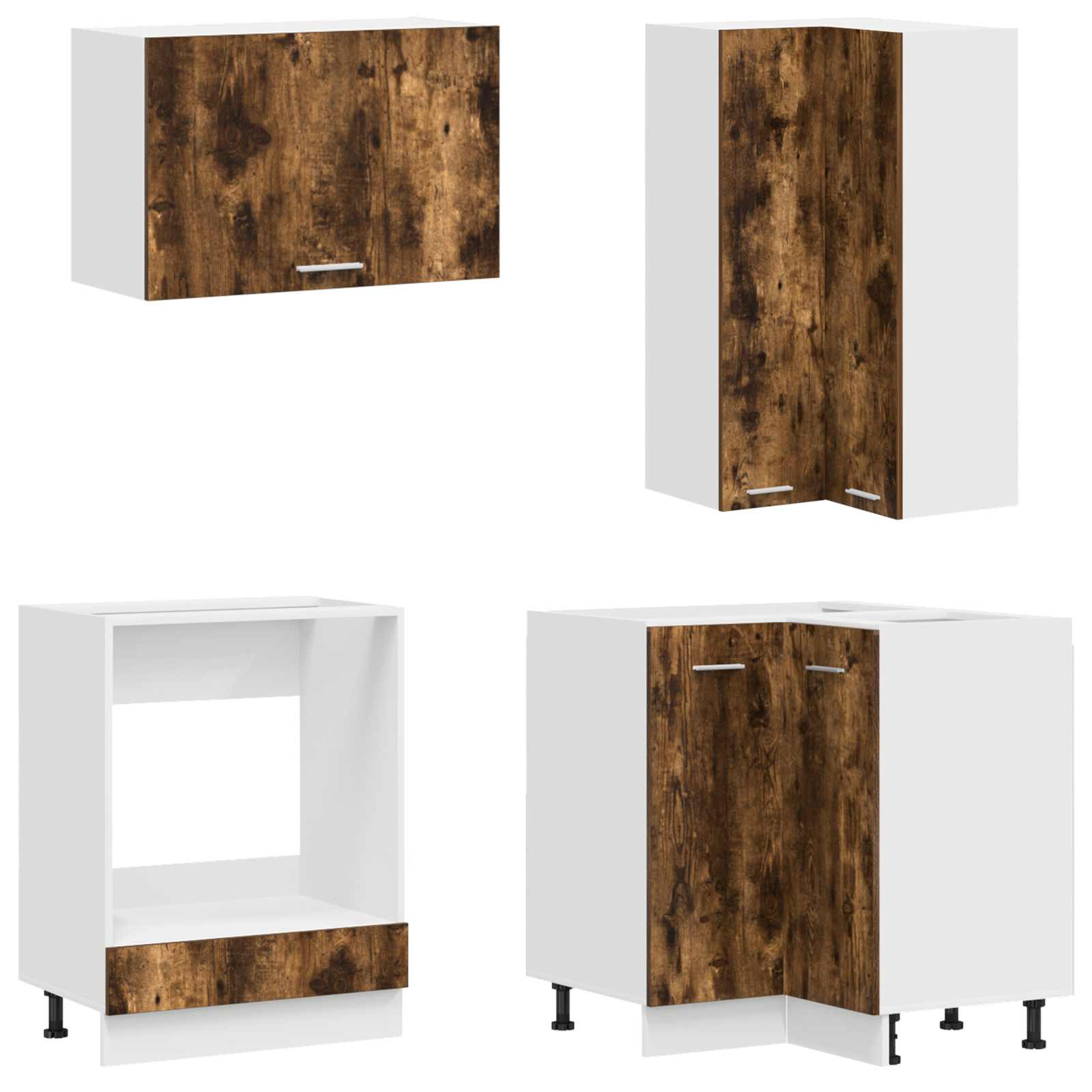 vidaXL Kitchen Unit LYON 8 pcs Smoked Oak Engineered Wood 3