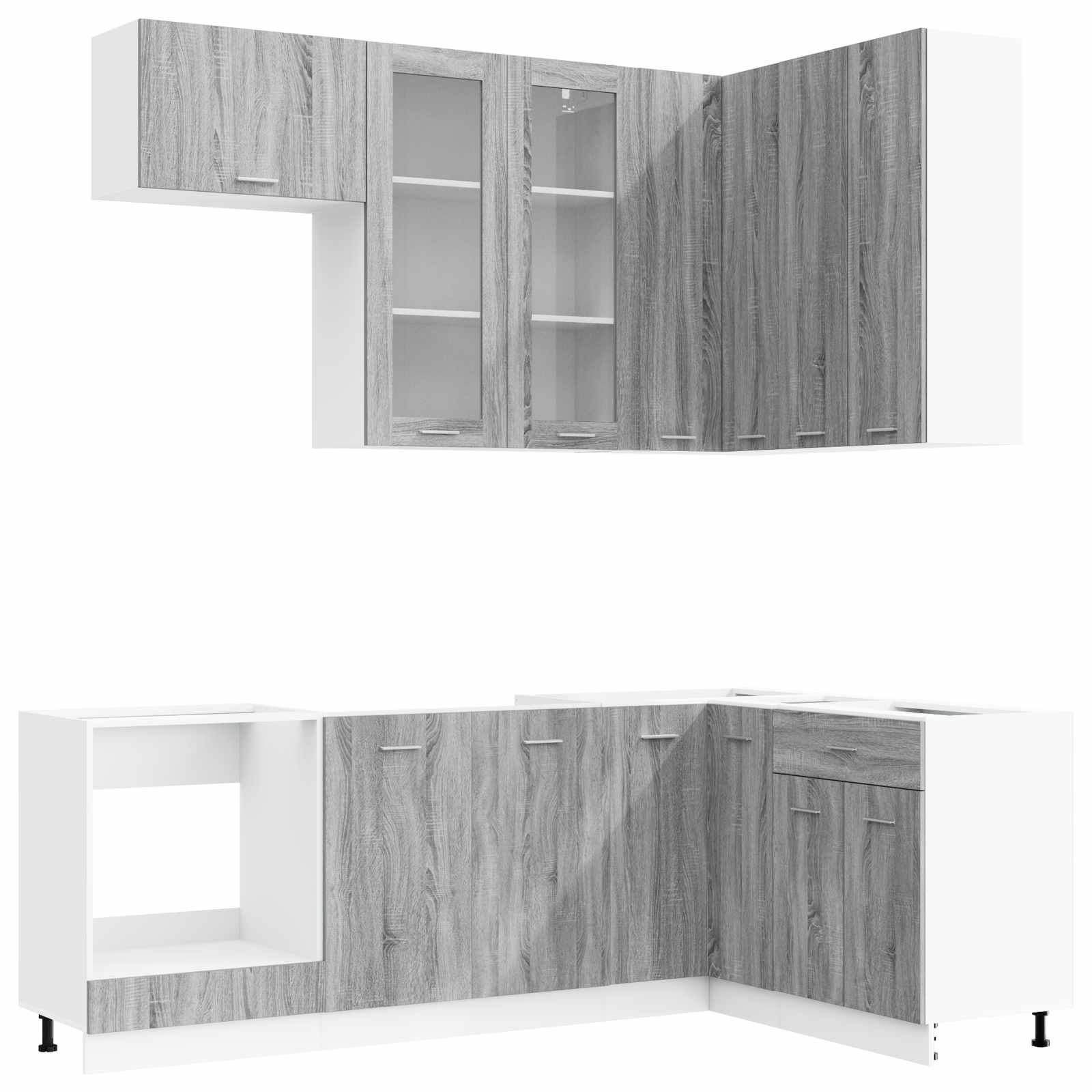 vidaXL Kitchen Unit LYON 8 pcs Grey Sonoma Engineered Wood 2