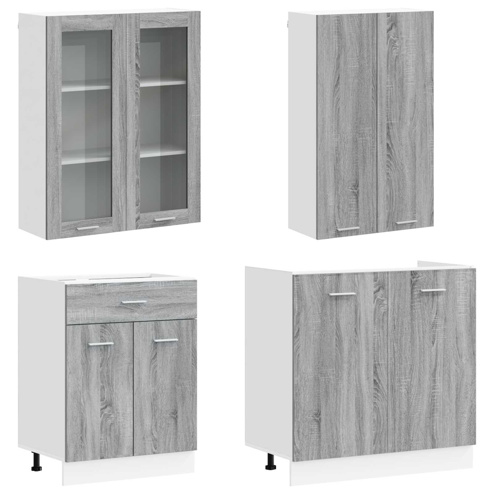 vidaXL Kitchen Unit LYON 8 pcs Grey Sonoma Engineered Wood 3