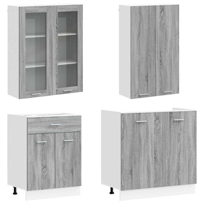 vidaXL Kitchen Unit LYON 8 pcs Grey Sonoma Engineered Wood 3