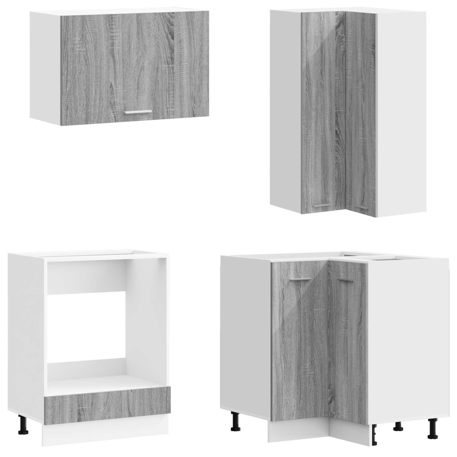 vidaXL Kitchen Unit LYON 8 pcs Grey Sonoma Engineered Wood 4