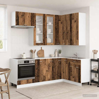 vidaXL Kitchen Unit LYON 8 pcs Old Wood Engineered Wood 1