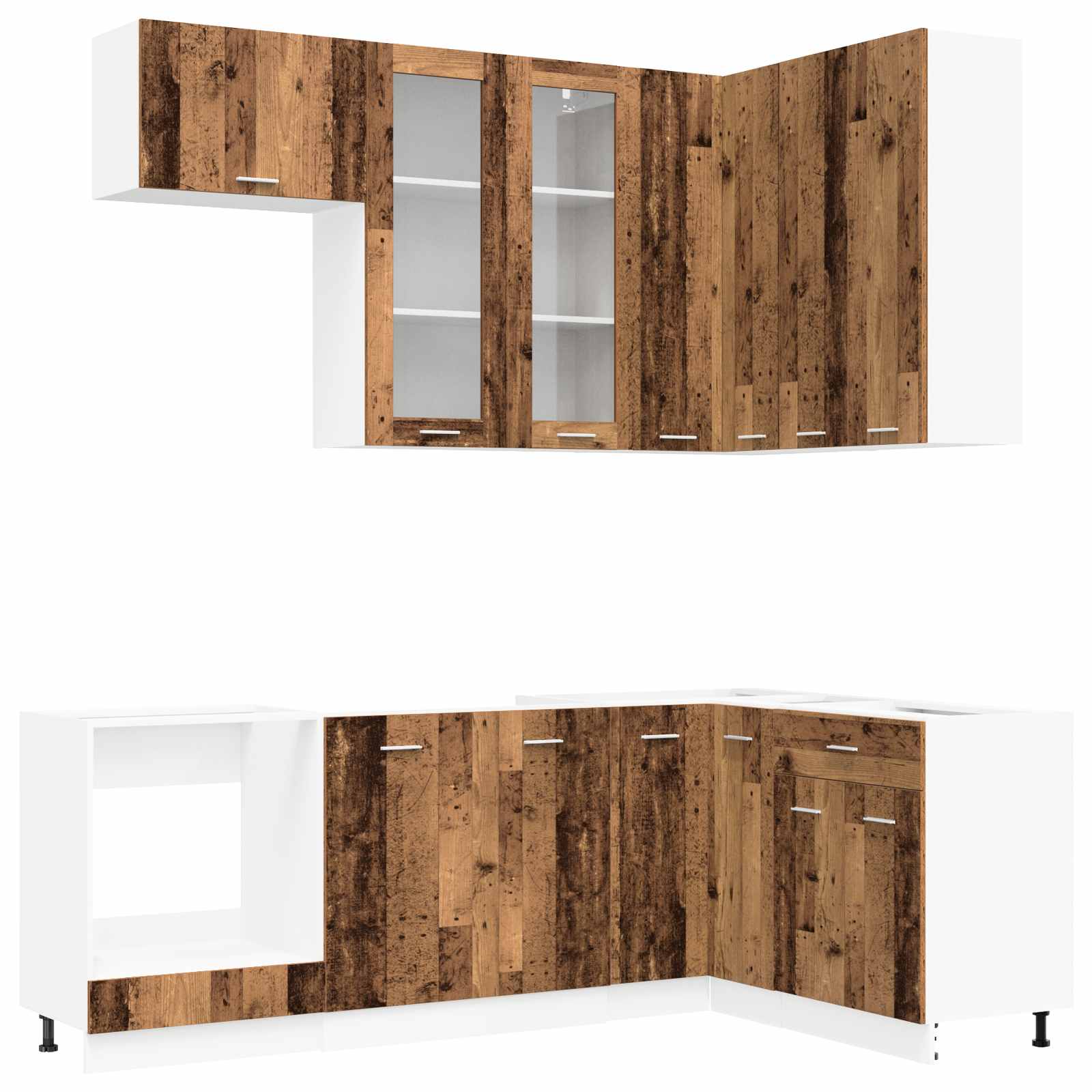 vidaXL Kitchen Unit LYON 8 pcs Old Wood Engineered Wood 2