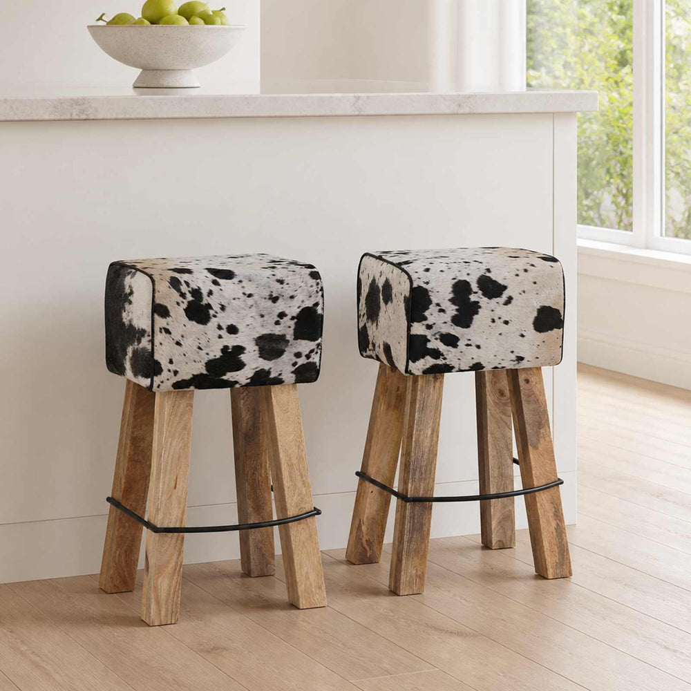 vidaXL Bar Stool 2 pcs 44 x 33 x 74 cm Real Leather