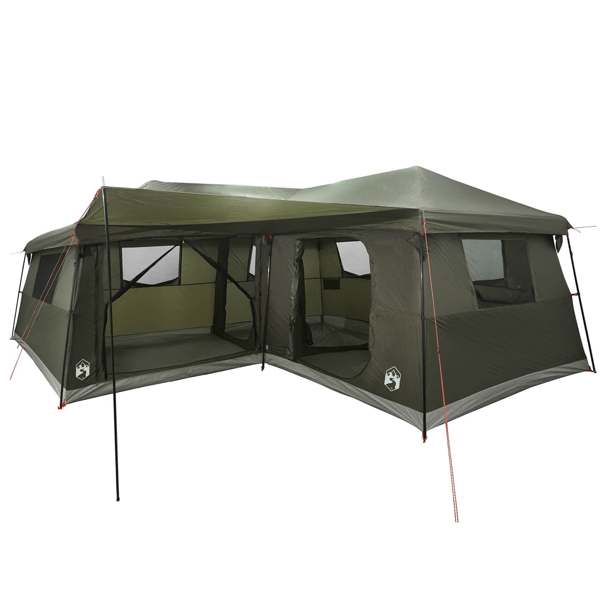 vidaXL Family Tent with Rainfly Water-Resistant 14-Person Army Green 2