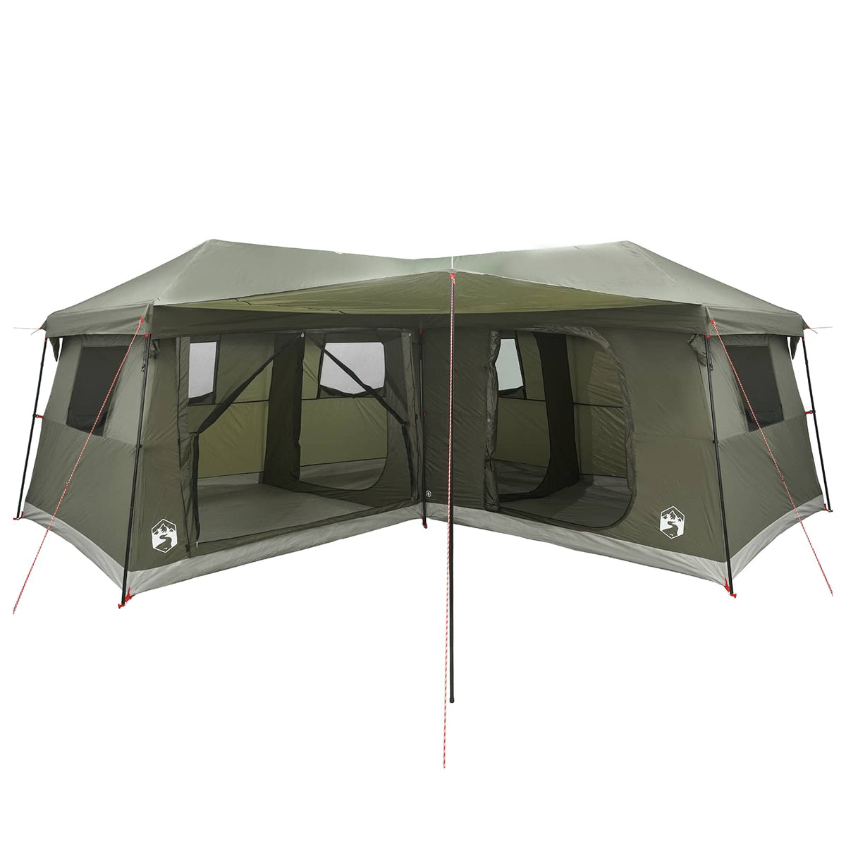 vidaXL Family Tent with Rainfly Water-Resistant 14-Person Army Green 4