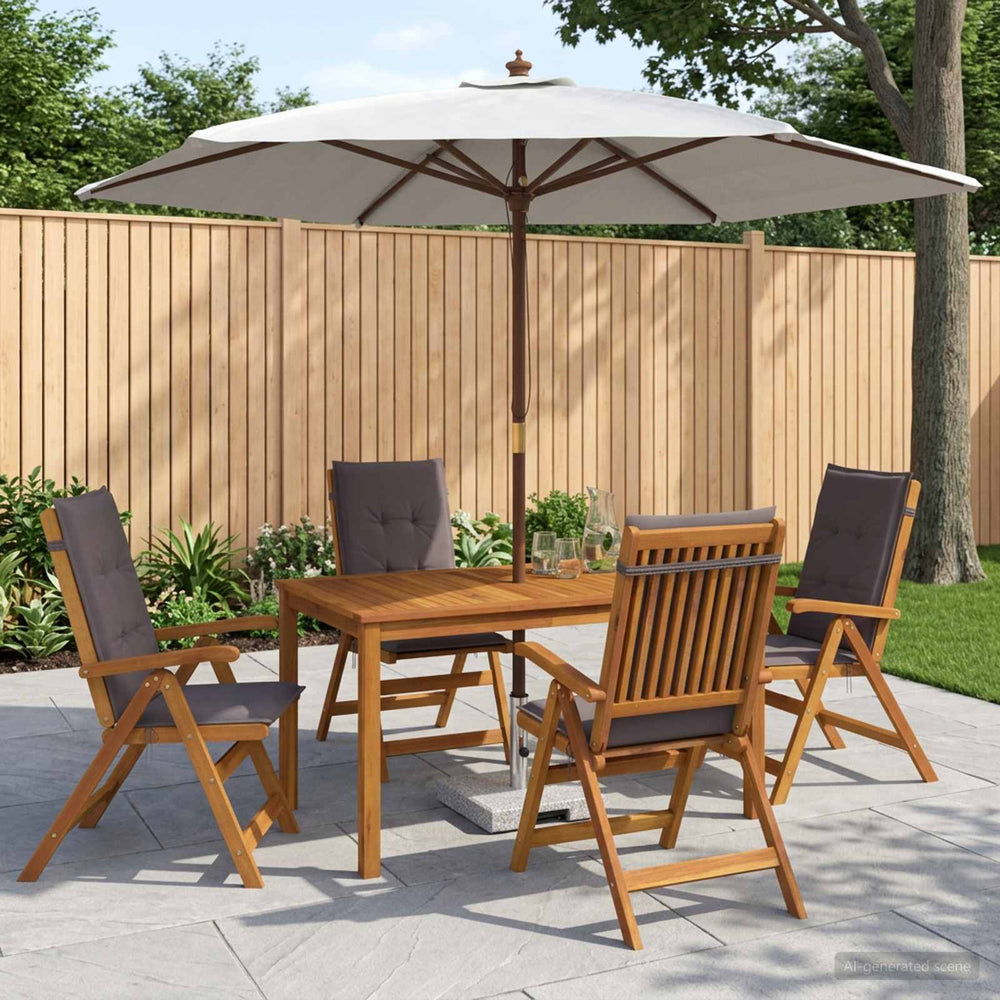 vidaXL Outdoor Dining Set with Parasol 6 pcs 4-Seaters