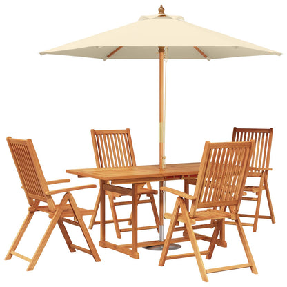 vidaXL Outdoor Dining Set with Parasol 6 pcs 4-Seaters 2