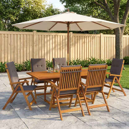 vidaXL Outdoor Dining Set with Parasol 8 pcs 6-Seaters Anthracite 1