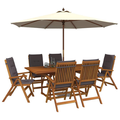 vidaXL Outdoor Dining Set with Parasol 8 pcs 6-Seaters Anthracite 3