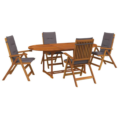 vidaXL Outdoor Dining Set with Parasol 6 pcs 4-Seaters Anthracite 2