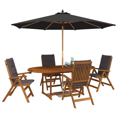 vidaXL Outdoor Dining Set with Parasol 6 pcs 4-Seaters Anthracite 3