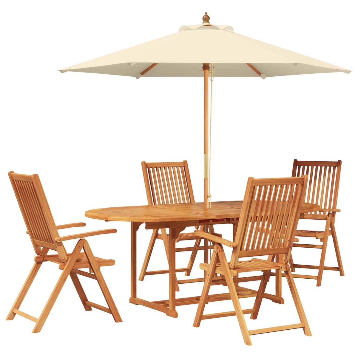 vidaXL Outdoor Dining Set with Parasol 6 pcs 4-Seaters 2