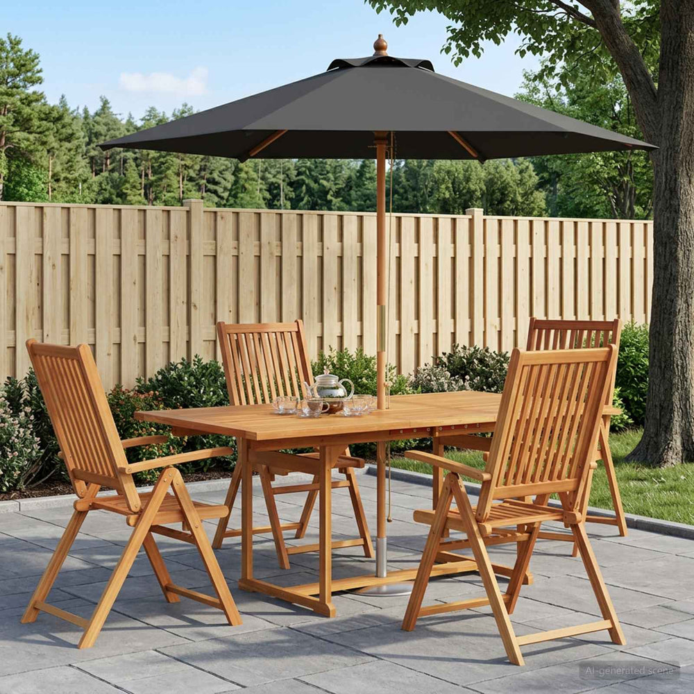 vidaXL Outdoor Dining Set with Parasol 6 pcs 4-Seaters
