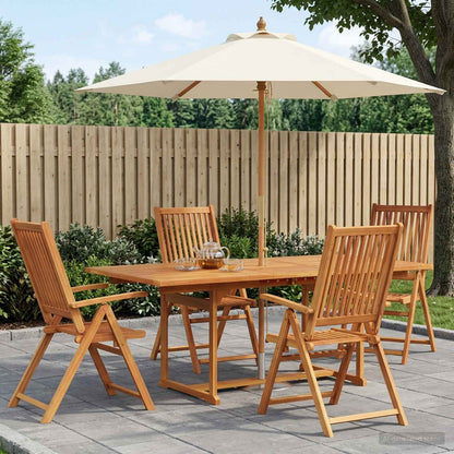 vidaXL Outdoor Dining Set with Parasol 6 pcs 4-Seaters 1
