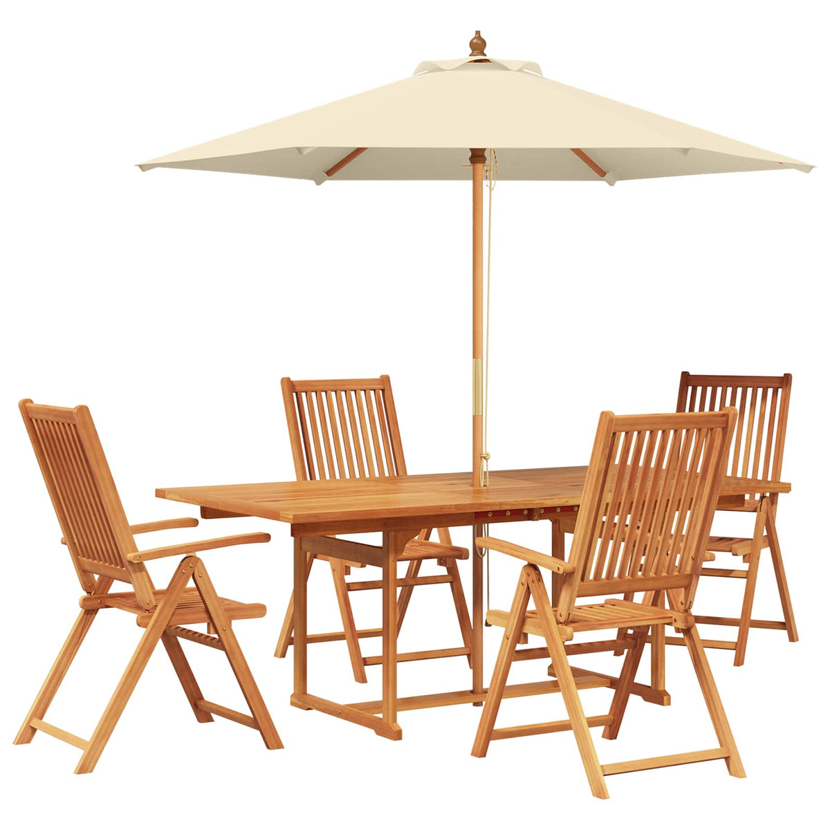 vidaXL Outdoor Dining Set with Parasol 6 pcs 4-Seaters 2