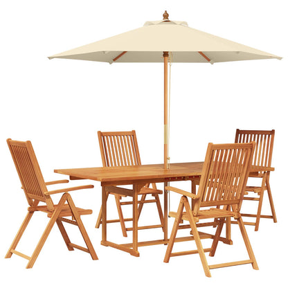vidaXL Outdoor Dining Set with Parasol 6 pcs 4-Seaters 2
