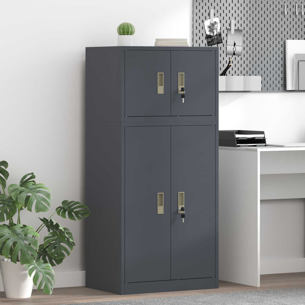 vidaXL Storage Cabinet 2 pcs 60 x 40 x 220 cm Steel Lockable
