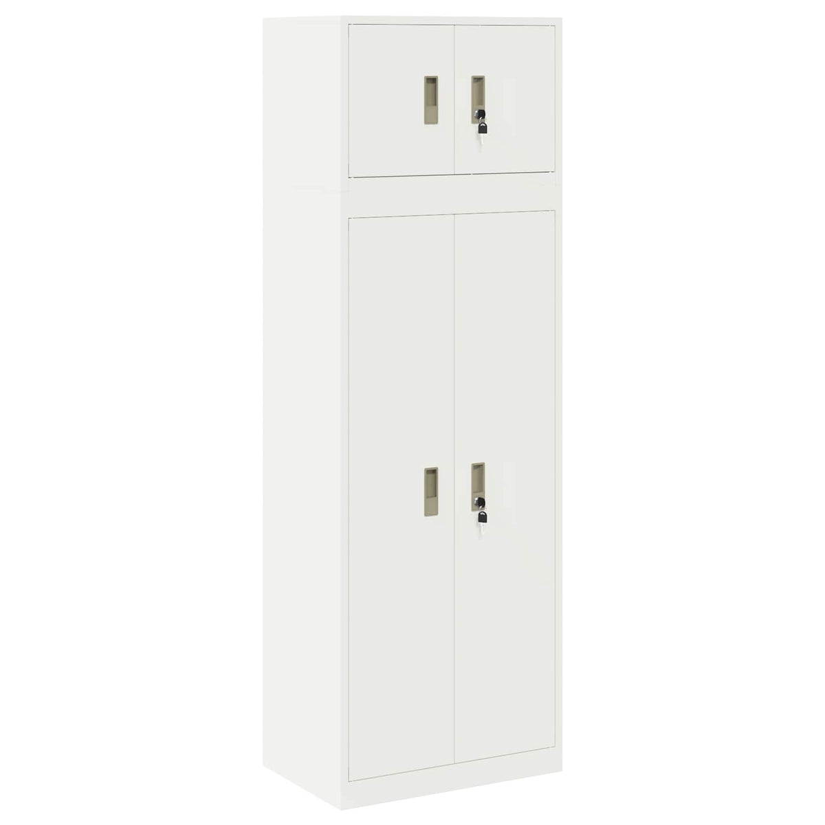 Storage Cabinet 2 pcs 60 x 40 x 220 cm Steel Lockable White 140 cm