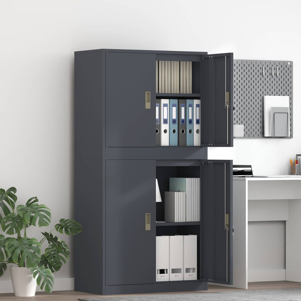 vidaXL Storage Cabinet 2 pcs 80 x 40 x 175 cm Steel Lockable