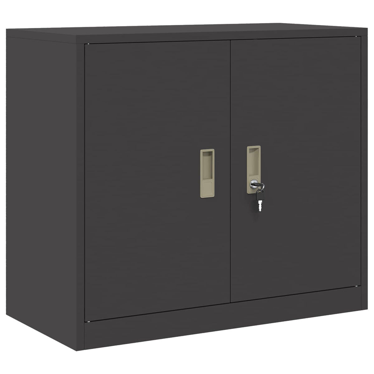 Storage Cabinet 2 pcs 80 x 40 x 175 cm Steel Lockable Black 140 cm
