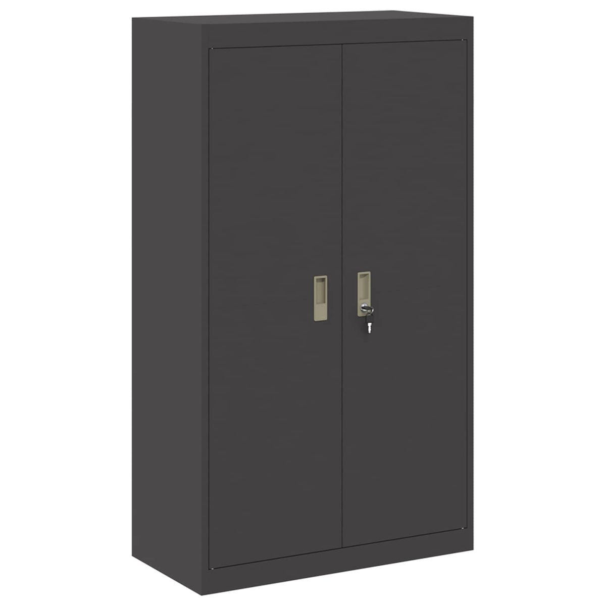 Storage Cabinet 2 pcs 80 x 40 x 175 cm Steel Lockable Black 140 cm